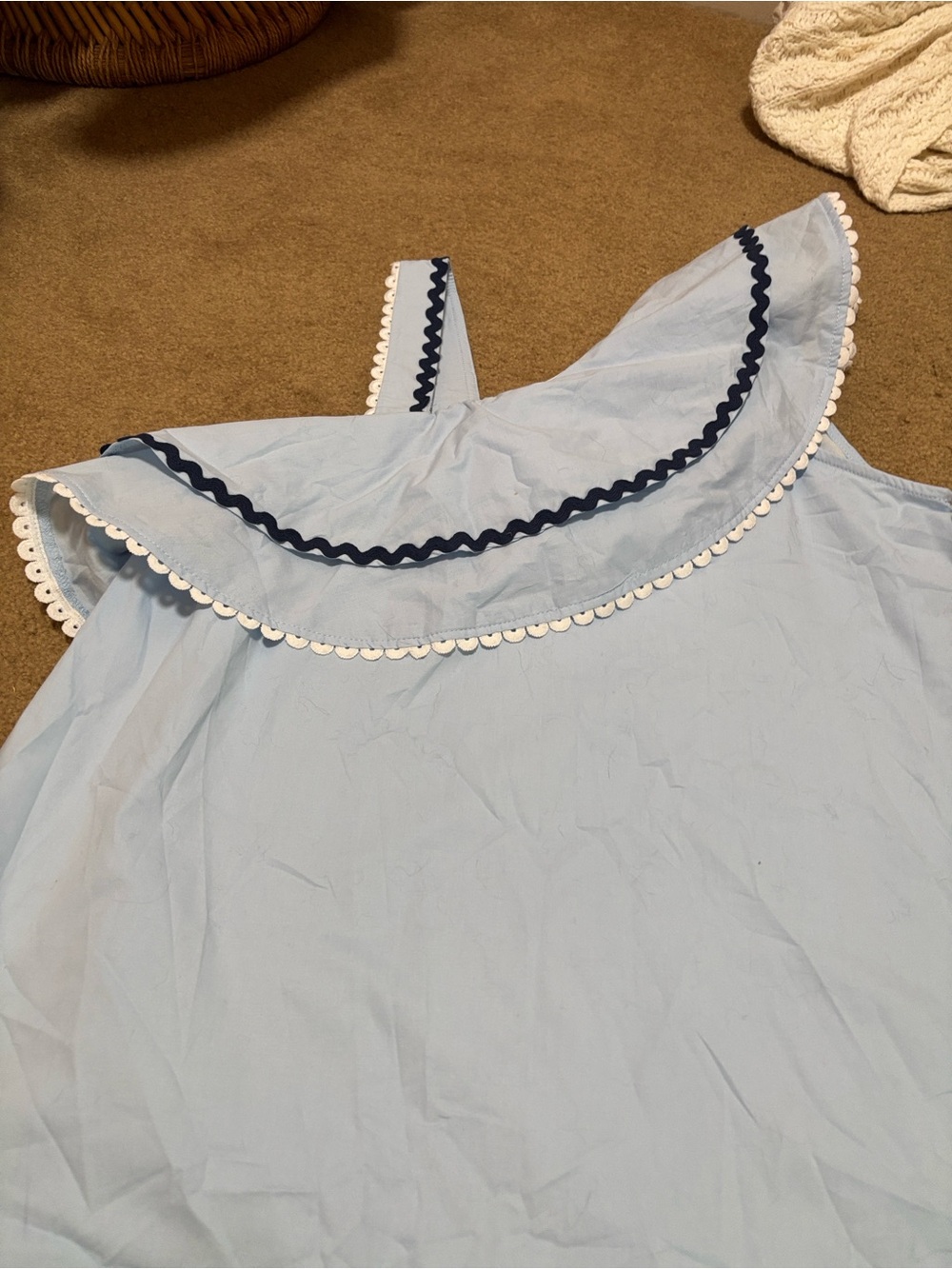 Love Riche Light Blue Ruffle One-Shoulder dress - Picture 7 of 7
